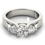 2.00Ct Lab Grown Round Diamond 3 Stone Engagement Ring Platinum