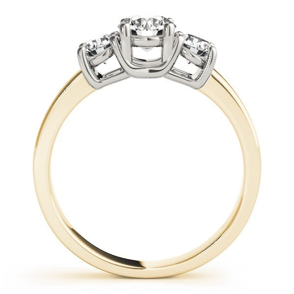 Lab Grown Round Diamond 3 Stone Engagement Ring Platinum