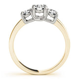 Lab Grown Round Diamond 3 Stone Engagement Ring Platinum
