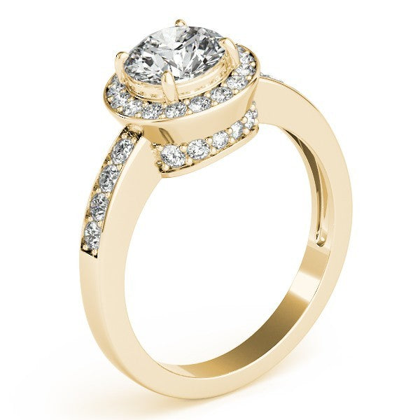 Lab Grown Round Diamond Halo Engagement Ring 