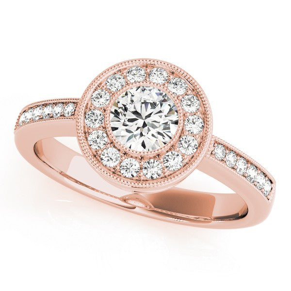 Lab Grown Round Diamond Halo Engagement Ring