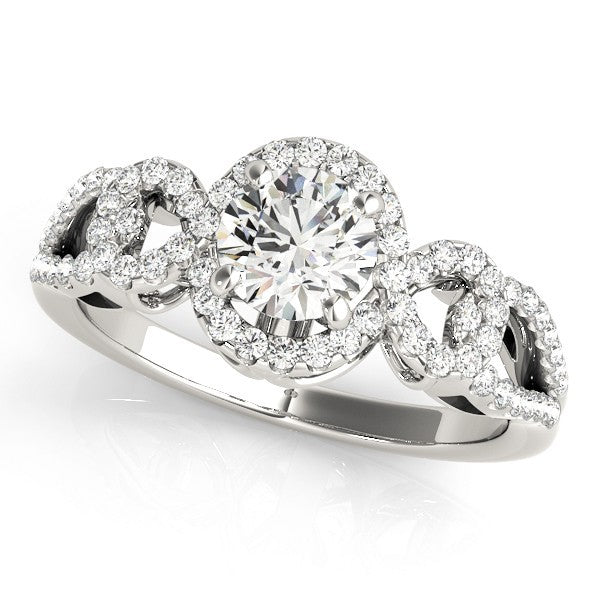 Lab Grown 2.00 Carat Round Cut Diamond Halo Engagement Ring