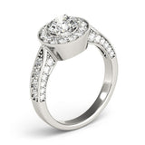 Lab Grown Round Diamond Halo Engagement Ring