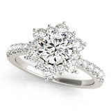 Lab Grown Round Diamond Halo Engagement Ring