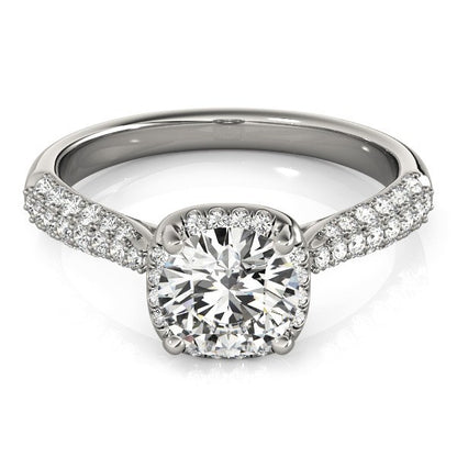 Lab Grown Round Diamond Halo Engagement Ring 