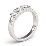 Platinum Lab Grown Round Diamond Trilogy Engagement Ring