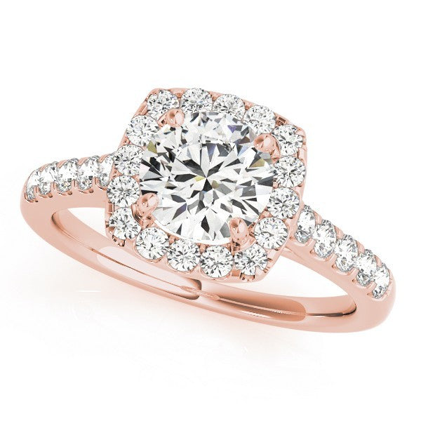 Lab Grown Round Diamond Halo Engagement Ring