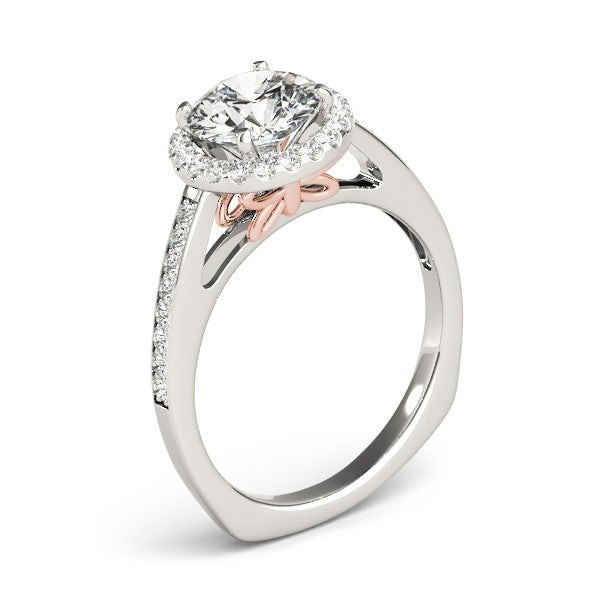Lab Grown Round Diamond Halo Engagement Ring