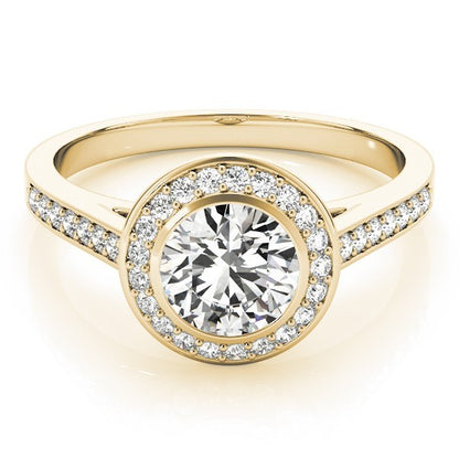 Lab Grown Round Cut Diamond Halo Engagement Ring