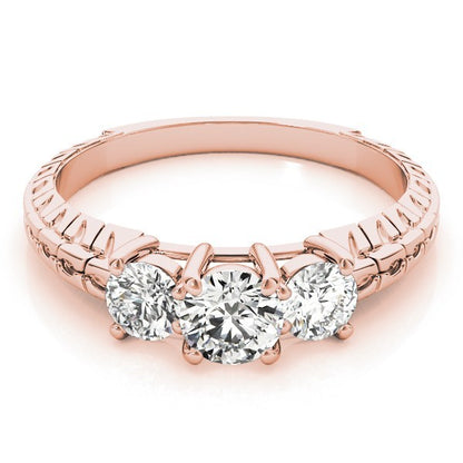 2.00Ct Lab Grown Round Diamond Art Deco 3 Stone Engagement Ring Platinum