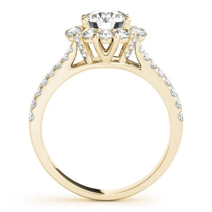 Lab Grown Round Diamond Halo Engagement Ring