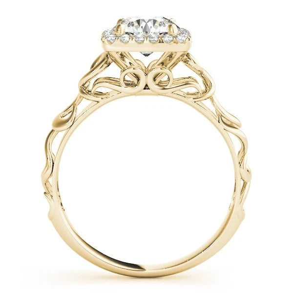 Lab Grown Round Cut Diamond 2.00Ct DE/VS Halo Engagement Ring