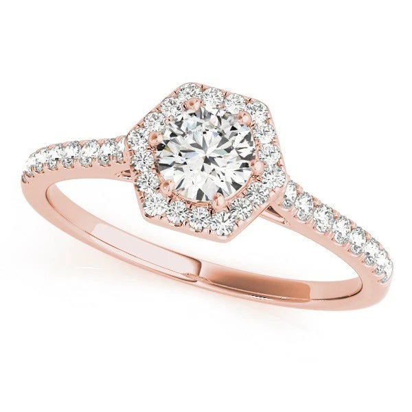 Lab Grown Round Diamond Halo Engagement Ring