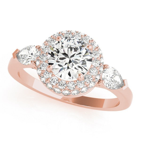 Lab Grown Round Diamond Halo Engagement Ring