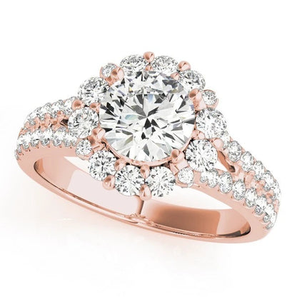 Lab Grown Round Diamond Halo Engagement Ring