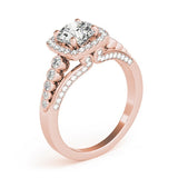 Lab Grown Round Diamond Halo Engagement Ring