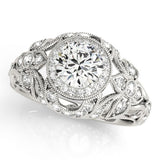 2.00Ct Lab Grown Round Diamond Halo Engagement Ring 18K Yellow Gold