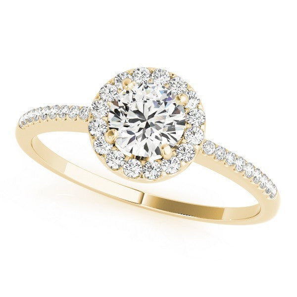 Lab Grown Round Cut Diamond Halo Engagement Ring