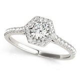 Lab Grown Round Diamond Halo Engagement Ring