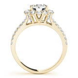 Lab Grown Round Diamond Halo Engagement Ring 18K Yellow Gold