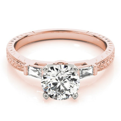 Lab-Grown Round Cut Diamond Trilogy Engagement Ring In Platinum 2CT DE/VS