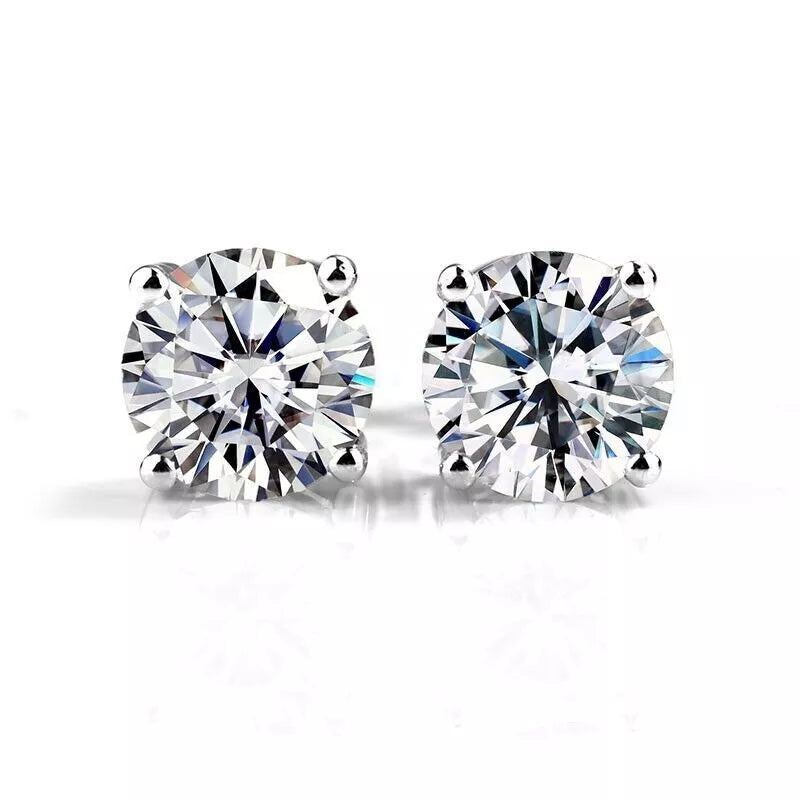 1.00 Carat Lab Grown Diamond Stud Earrings in Platinum – Screw Back 1