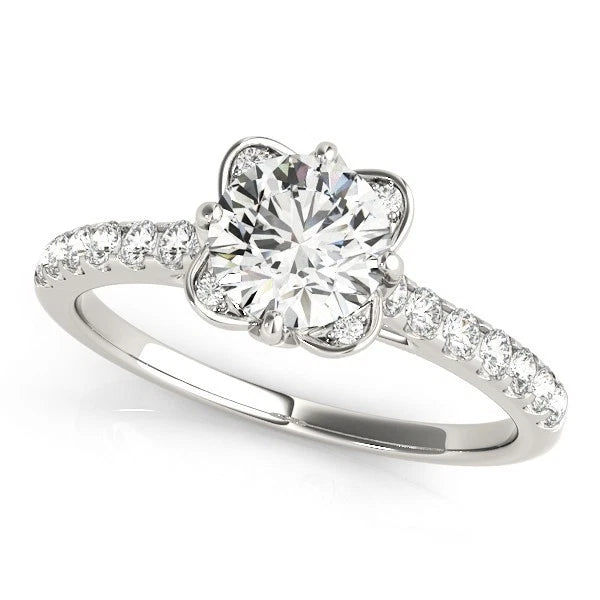 Lab Grown Round Diamond Halo Engagement Ring