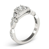 Lab Grown Round Diamond Halo Engagement Ring 