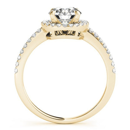 Lab Grown Round Diamond Halo Engagement Ring