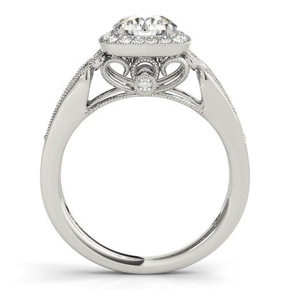 Lab Grown Round Diamond Halo Engagement Ring