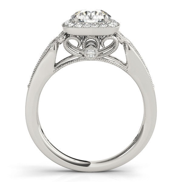 Lab Grown Round Diamond Halo Engagement Ring