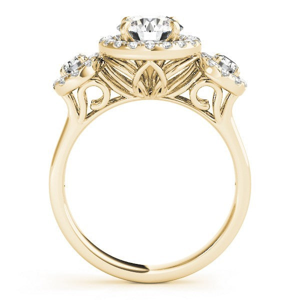 Lab Grown Round Cut Diamond Halo Engagement Ring 