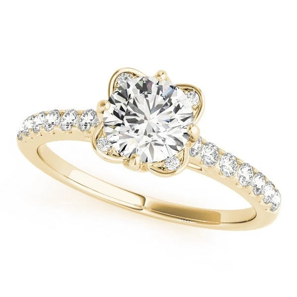 Lab Grown Round Diamond Halo Engagement Ring
