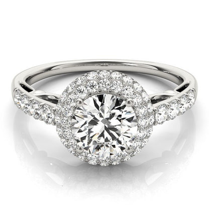 Lab Grown Round Diamond Halo Engagement Ring