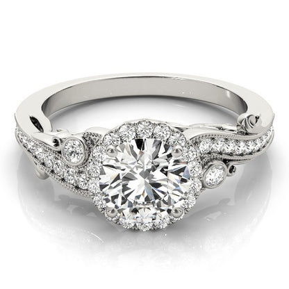 Lab Grown Round Diamond Halo Engagement Ring