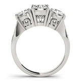 2.00Ct Lab Grown Round Diamond 3 Stone Engagement Ring Platinum