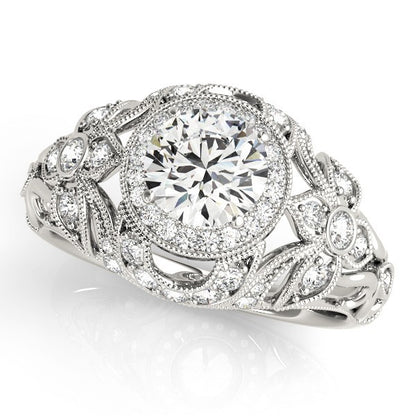 2.00Ct Lab Grown Round Diamond Halo Engagement Ring 18K Yellow Gold