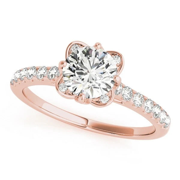 Lab Grown Round Diamond Halo Engagement Ring