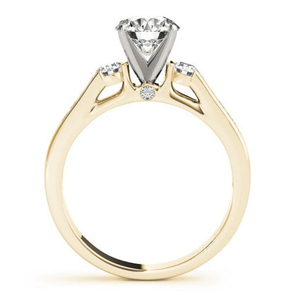 Lab Grown Round Cut Diamond Trilogy Engagement Ring Platinum