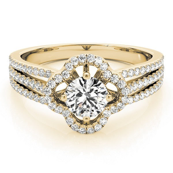 Lab Grown Round Diamond Halo Engagement Ring 