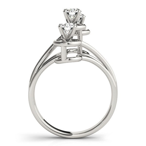 Lab Grown Round Diamond Trilogy Engagement Ring Platinum