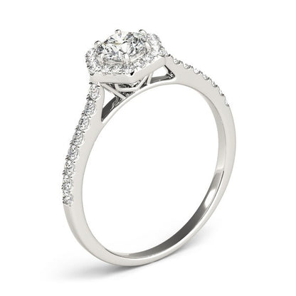 2.00Ct Lab Grown Round Diamond Halo Engagement Ring 18K Yellow Gold