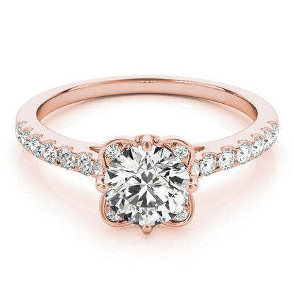 Lab Grown Round Diamond Halo Engagement Ring