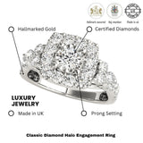 Lab Grown Round Diamond Halo Engagement Ring