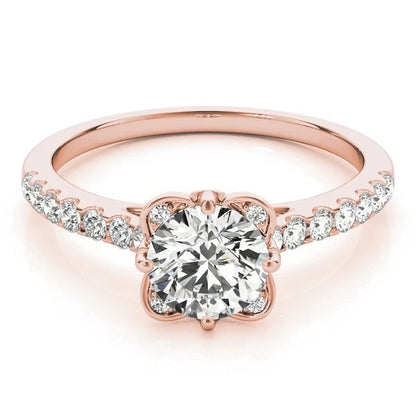 Lab Grown Round Diamond Halo Engagement Ring