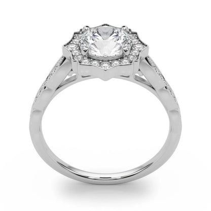 Lab Grown Round Diamond Halo Engagement Ring