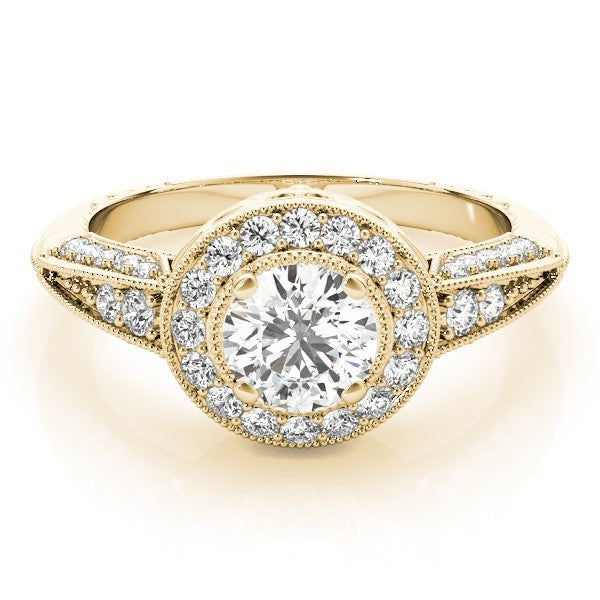 Lab Grown Round Diamond Halo Engagement Ring