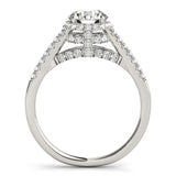 Lab Grown Round Diamond Halo Engagement Ring 18K Yellow Gold