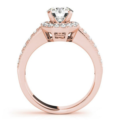 2.00Ct DE/VS Lab Grown Round Cut Diamond Halo Engagement Ring Platinum
