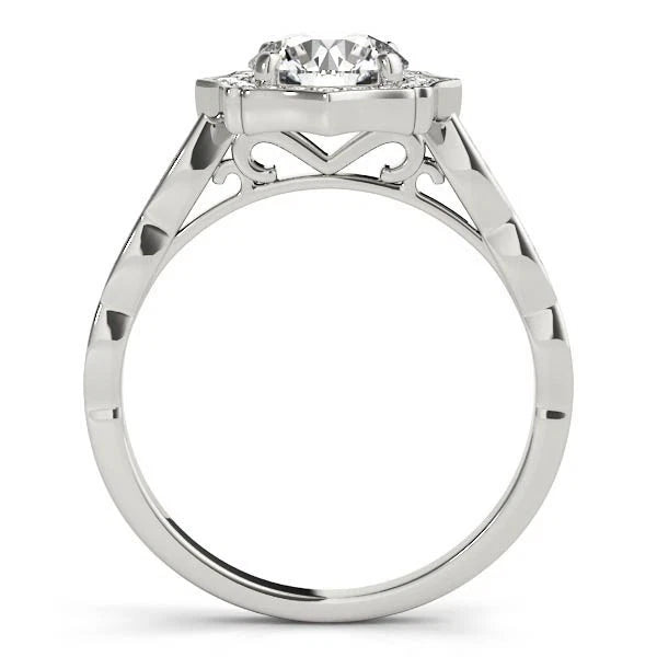 Lab Grown Round Diamond Halo Engagement Ring